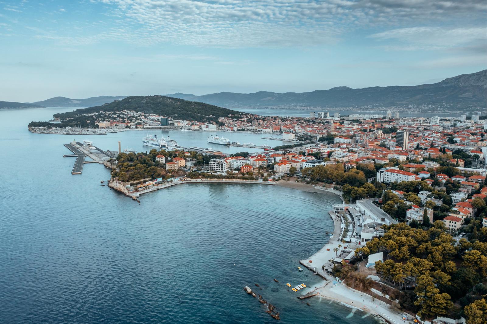 Blick vom Marjan-Hügel auf Split und die Adriaküste
