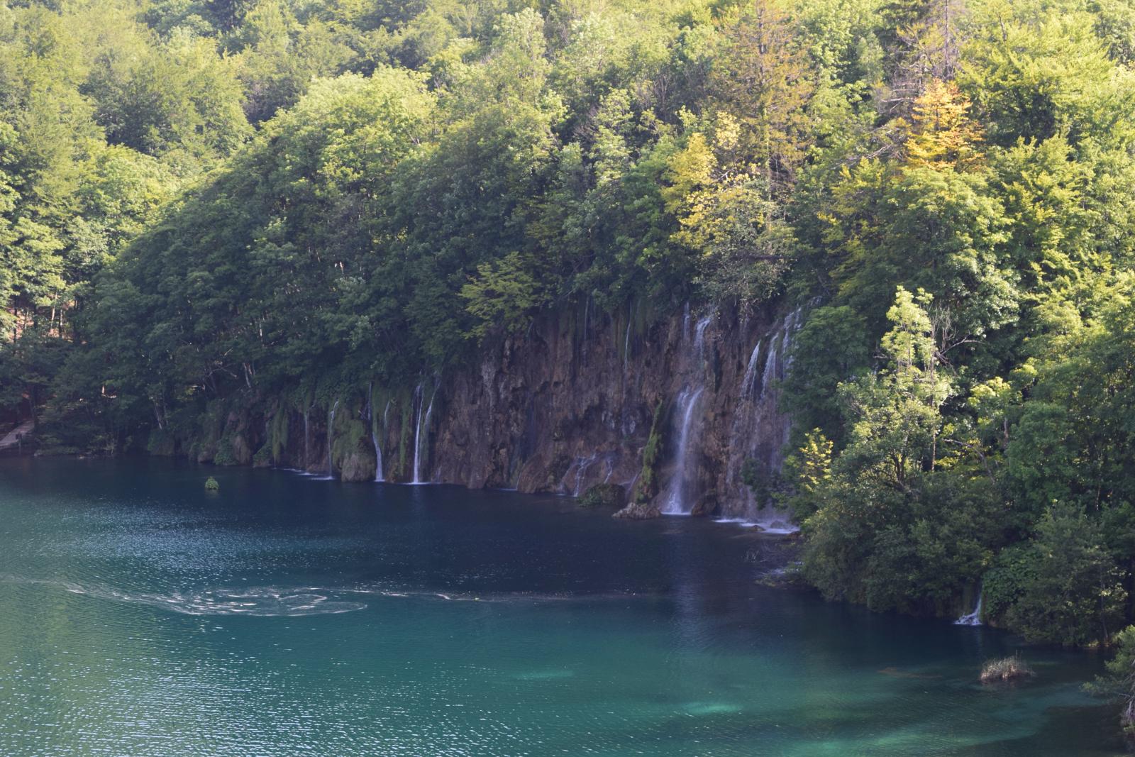 Kombination aus Wald, See und Wasserfall im Nationalpark