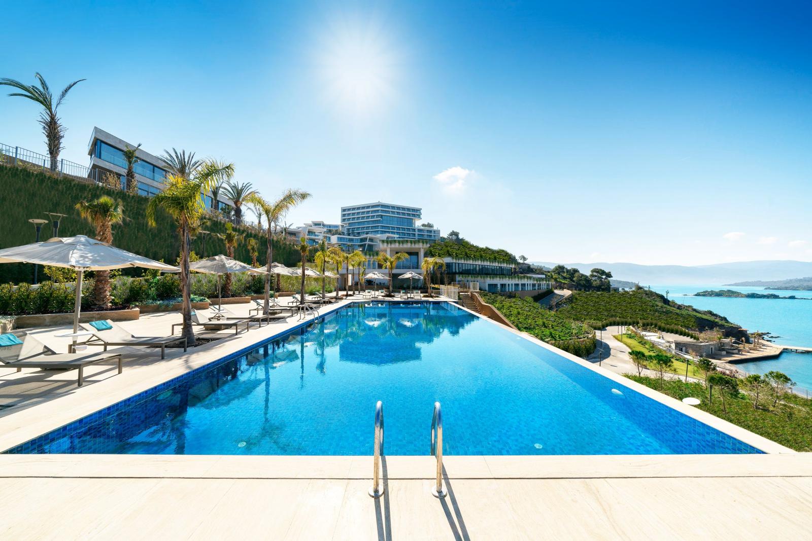 Hotel in Bodrum mit Pool und Meerblick