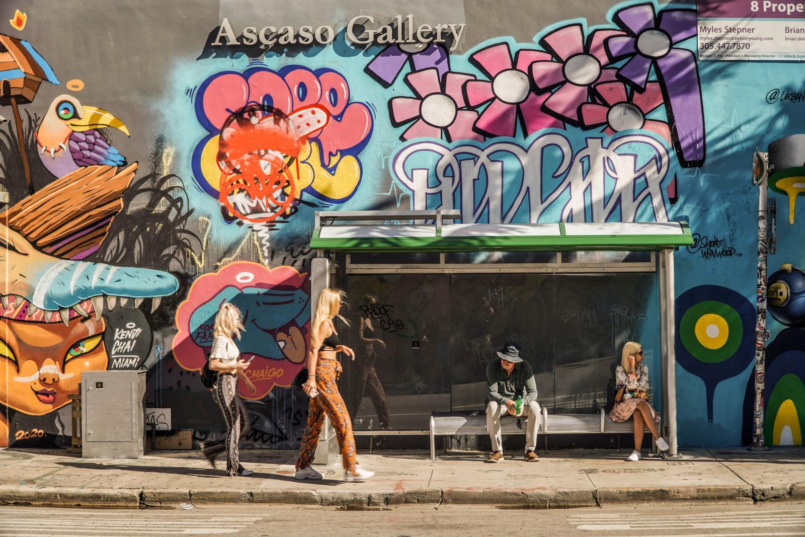 Großes farbenfrohes Street-Art-Mural in Wynwood