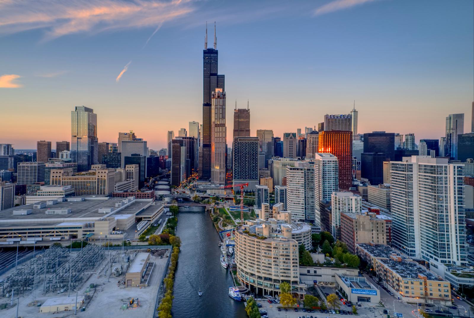 Willis Tower und Skyline von Chicago
