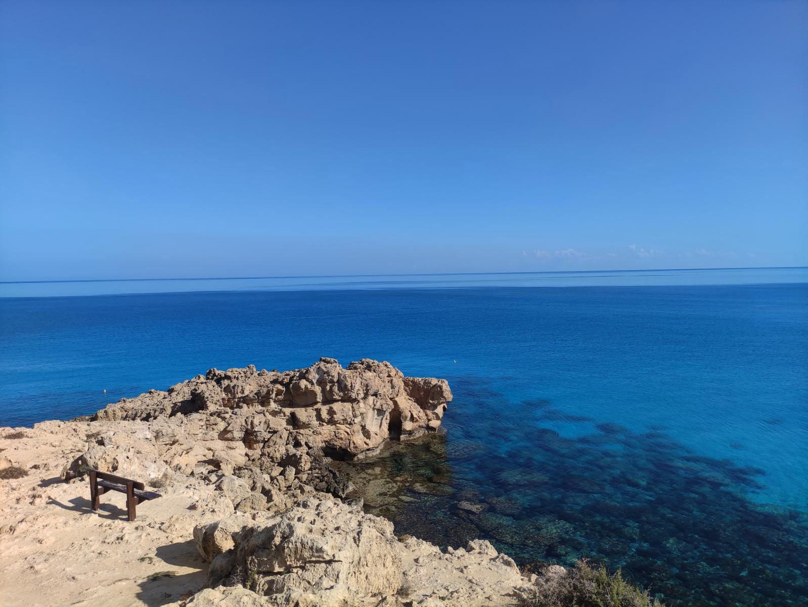 Panoramablick über die Blue Lagoon und die Küste von Akamas