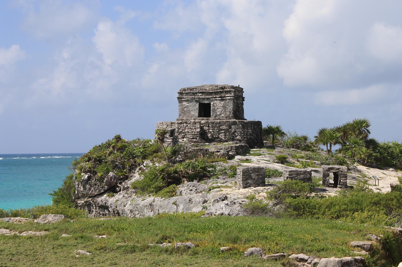 Tulum Ruinen mit Meerblick in Mexiko