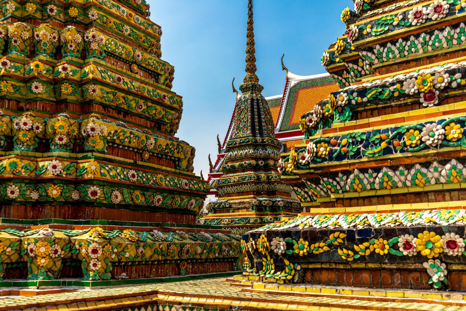 Tempeldetails im Wat Pho in Bangkok