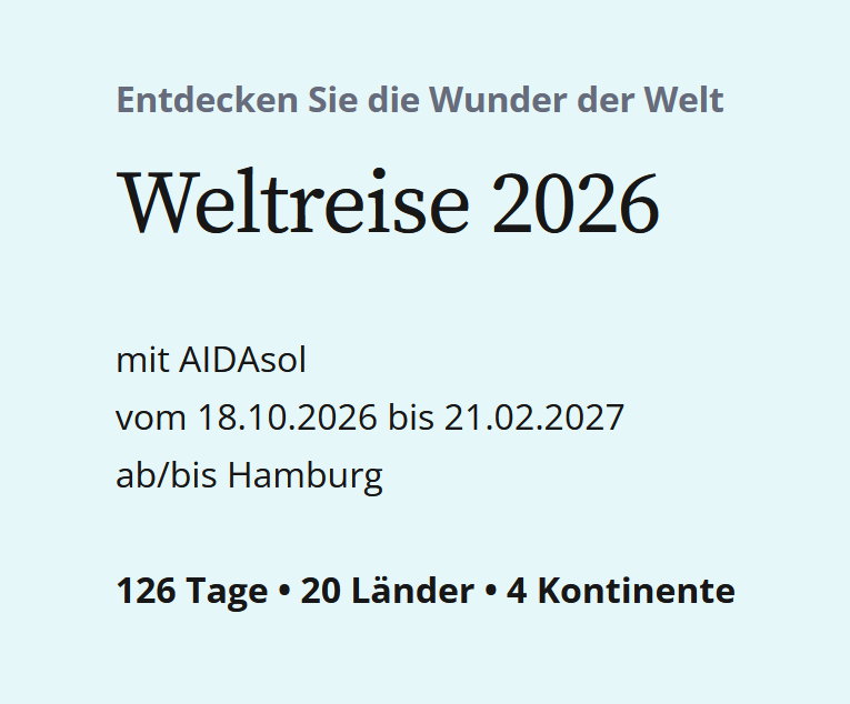 AIDAS Weltreise 2026