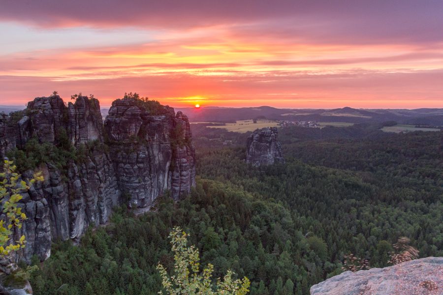 Blick auf die Schrammsteine Sonnenuntergang_c_Sebastia_Rose